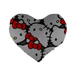 Hello Kitty, Pattern, Red Standard 16  Premium Heart Shape Cushions