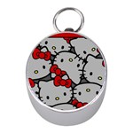 Hello Kitty, Pattern, Red Mini Silver Compasses
