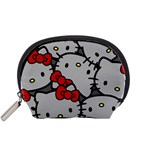Hello Kitty, Pattern, Red Accessory Pouch (Small)