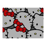 Hello Kitty, Pattern, Red Two Sides Premium Plush Fleece Blanket (Mini)