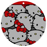 Hello Kitty, Pattern, Red UV Print Acrylic Ornament Round