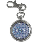 Islamic Ornament Texture, Texture With Stars, Blue Ornament Texture Key Chain Watches