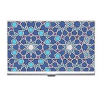 Islamic Ornament Texture, Texture With Stars, Blue Ornament Texture Business Card Holder