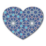 Islamic Ornament Texture, Texture With Stars, Blue Ornament Texture Heart Mousepad