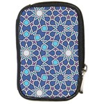 Islamic Ornament Texture, Texture With Stars, Blue Ornament Texture Compact Camera Leather Case