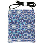 Islamic Ornament Texture, Texture With Stars, Blue Ornament Texture Shoulder Sling Bag