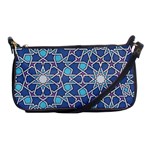 Islamic Ornament Texture, Texture With Stars, Blue Ornament Texture Shoulder Clutch Bag