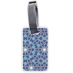 Islamic Ornament Texture, Texture With Stars, Blue Ornament Texture Luggage Tag (one side)