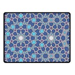 Islamic Ornament Texture, Texture With Stars, Blue Ornament Texture Two Sides Fleece Blanket (Small)