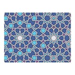 Islamic Ornament Texture, Texture With Stars, Blue Ornament Texture Two Sides Premium Plush Fleece Blanket (Mini)