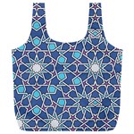 Islamic Ornament Texture, Texture With Stars, Blue Ornament Texture Full Print Recycle Bag (XXXL)