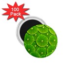 Lime Textures Macro, Tropical Fruits, Citrus Fruits, Green Lemon Texture 1.75  Magnets (100 pack) 