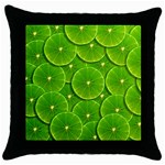 Lime Textures Macro, Tropical Fruits, Citrus Fruits, Green Lemon Texture Throw Pillow Case (Black)