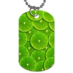Lime Textures Macro, Tropical Fruits, Citrus Fruits, Green Lemon Texture Dog Tag (Two Sides)