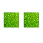 Lime Textures Macro, Tropical Fruits, Citrus Fruits, Green Lemon Texture Cufflinks (Square)
