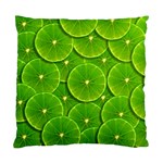 Lime Textures Macro, Tropical Fruits, Citrus Fruits, Green Lemon Texture Standard Cushion Case (One Side)