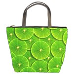 Lime Textures Macro, Tropical Fruits, Citrus Fruits, Green Lemon Texture Bucket Bag