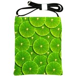 Lime Textures Macro, Tropical Fruits, Citrus Fruits, Green Lemon Texture Shoulder Sling Bag