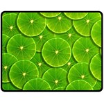 Lime Textures Macro, Tropical Fruits, Citrus Fruits, Green Lemon Texture Fleece Blanket (Medium)