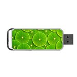 Lime Textures Macro, Tropical Fruits, Citrus Fruits, Green Lemon Texture Portable USB Flash (One Side)