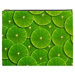 Lime Textures Macro, Tropical Fruits, Citrus Fruits, Green Lemon Texture Cosmetic Bag (XXXL)