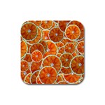 Oranges Patterns Tropical Fruits, Citrus Fruits Rubber Square Coaster (4 pack)