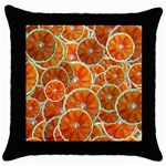 Oranges Patterns Tropical Fruits, Citrus Fruits Throw Pillow Case (Black)