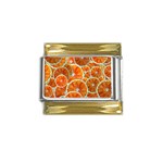 Oranges Patterns Tropical Fruits, Citrus Fruits Gold Trim Italian Charm (9mm)