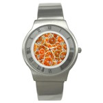Oranges Patterns Tropical Fruits, Citrus Fruits Stainless Steel Watch