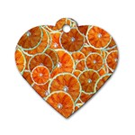 Oranges Patterns Tropical Fruits, Citrus Fruits Dog Tag Heart (One Side)