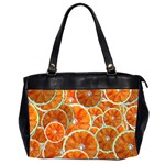 Oranges Patterns Tropical Fruits, Citrus Fruits Oversize Office Handbag (2 Sides)