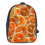 Oranges Patterns Tropical Fruits, Citrus Fruits School Bag (XL)