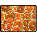 Oranges Patterns Tropical Fruits, Citrus Fruits Two Sides Fleece Blanket (Large)