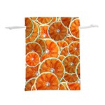 Oranges Patterns Tropical Fruits, Citrus Fruits Lightweight Drawstring Pouch (M)