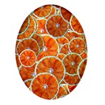 Oranges Patterns Tropical Fruits, Citrus Fruits Oval Glass Fridge Magnet (4 pack)