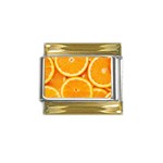 Oranges Textures, Close-up, Tropical Fruits, Citrus Fruits, Fruits Gold Trim Italian Charm (9mm)