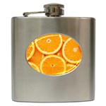 Oranges Textures, Close-up, Tropical Fruits, Citrus Fruits, Fruits Hip Flask (6 oz)