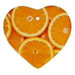 Oranges Textures, Close-up, Tropical Fruits, Citrus Fruits, Fruits Heart Ornament (Two Sides)