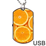 Oranges Textures, Close-up, Tropical Fruits, Citrus Fruits, Fruits Dog Tag USB Flash (Two Sides)
