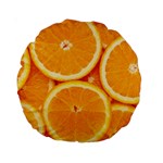 Oranges Textures, Close-up, Tropical Fruits, Citrus Fruits, Fruits Standard 15  Premium Round Cushions