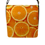 Oranges Textures, Close-up, Tropical Fruits, Citrus Fruits, Fruits Flap Closure Messenger Bag (L)