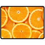 Oranges Textures, Close-up, Tropical Fruits, Citrus Fruits, Fruits Two Sides Fleece Blanket (Large)