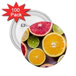 Oranges, Grapefruits, Lemons, Limes, Fruits 2.25  Buttons (100 pack) 