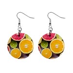 Oranges, Grapefruits, Lemons, Limes, Fruits Mini Button Earrings