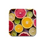 Oranges, Grapefruits, Lemons, Limes, Fruits Rubber Square Coaster (4 pack)