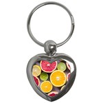 Oranges, Grapefruits, Lemons, Limes, Fruits Key Chain (Heart)