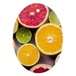Oranges, Grapefruits, Lemons, Limes, Fruits Oval Ornament (Two Sides)
