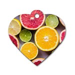 Oranges, Grapefruits, Lemons, Limes, Fruits Dog Tag Heart (One Side)