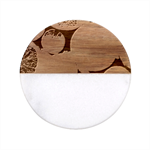 Oranges, Grapefruits, Lemons, Limes, Fruits Classic Marble Wood Coaster (Round) 