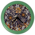 Paisley Texture, Floral Ornament Texture Color Wall Clock
